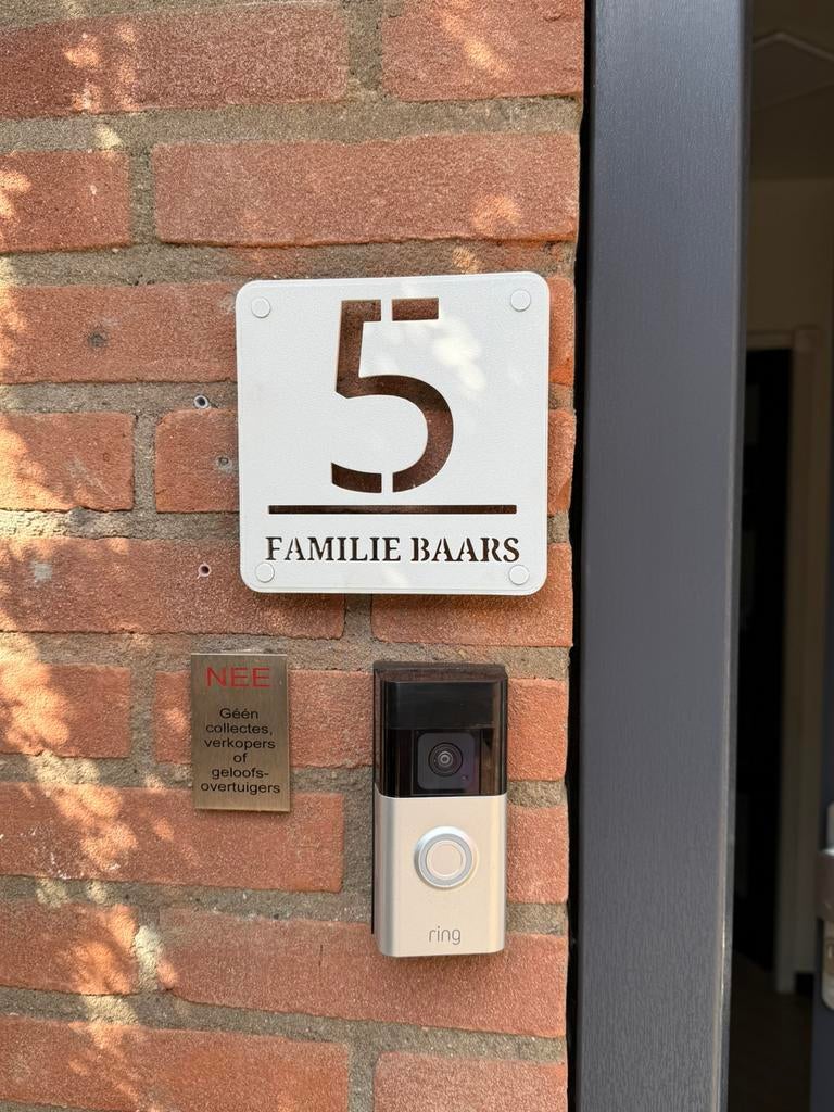 Huisnummer gepersonaliseerd., Ophalen, Nieuw, Wit, Minder dan 100 cm