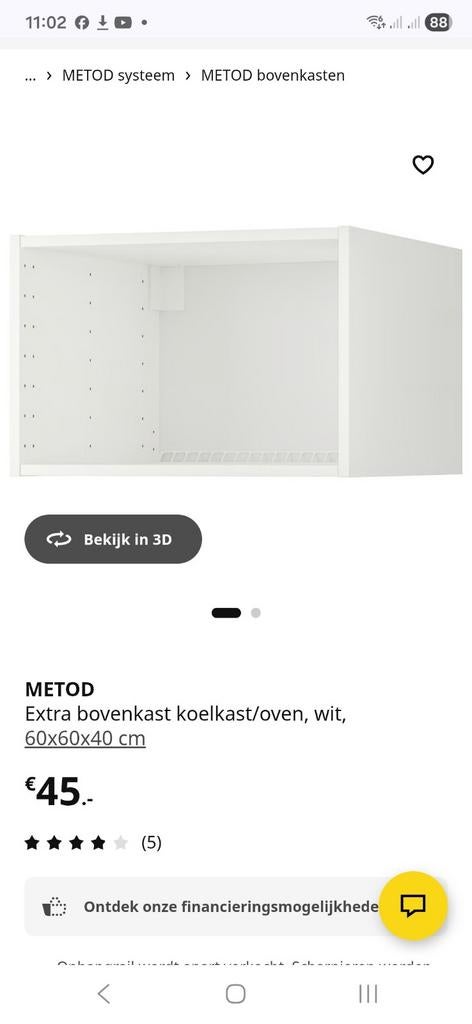 Ikea METOD bovenkast nieuw, Huis en Inrichting, Nieuw, Minder dan 100 cm, 25 tot 50 cm, 50 tot 100 cm