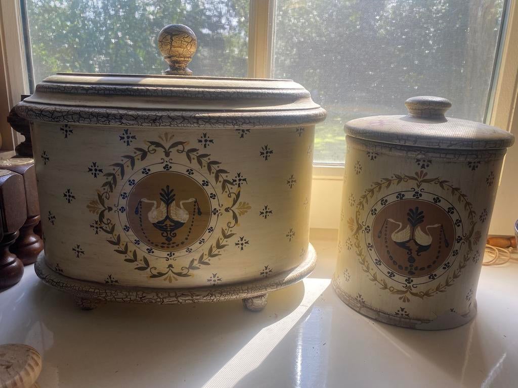 Curiosa potten, Huis en Inrichting, Ophalen of Verzenden, Gebruikt, Overige materialen, Pot, Bus of Blik