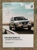 Product informatie brochure BMW X3 F25 2010 nieuw, Nieuw, Ophalen of Verzenden, BMW, BMW