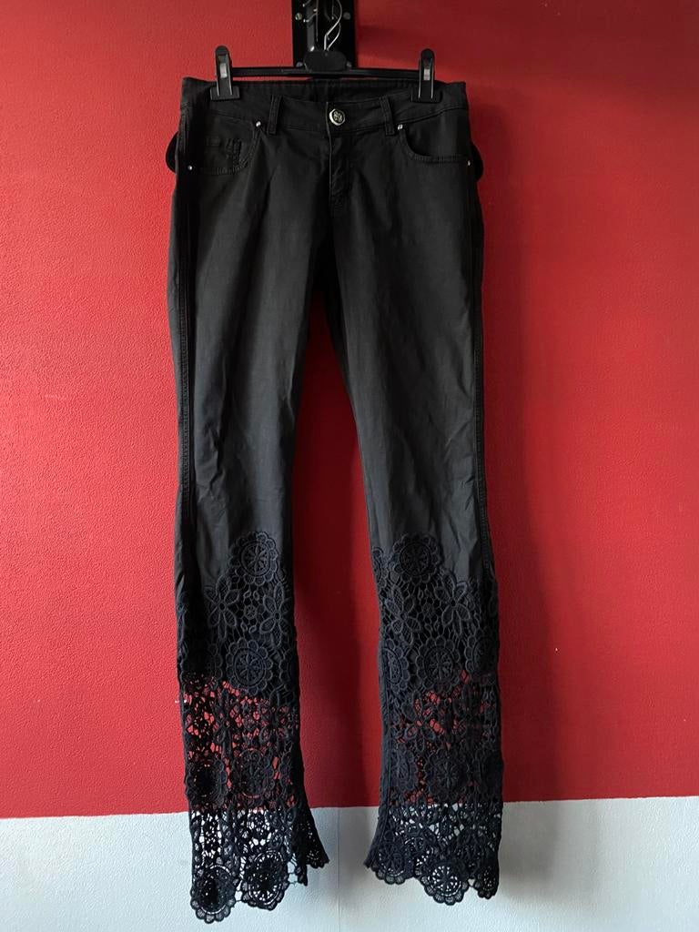 Exclusieve zwarte broek van Elisa Cavaletti maat M . ZGAN, Maat 38/40 (M), Zwart, Ophalen of Verzenden, Zo goed als nieuw