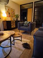 Donkergrijze fauteuil, Huis en Inrichting, Ophalen, 75 tot 100 cm, Stof, 50 tot 75 cm