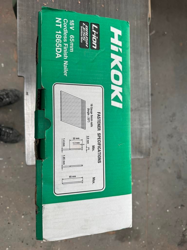 Hikoki 18V 65mm Cordless Finish Nailer NT 1865DA, Ophalen, Nieuw