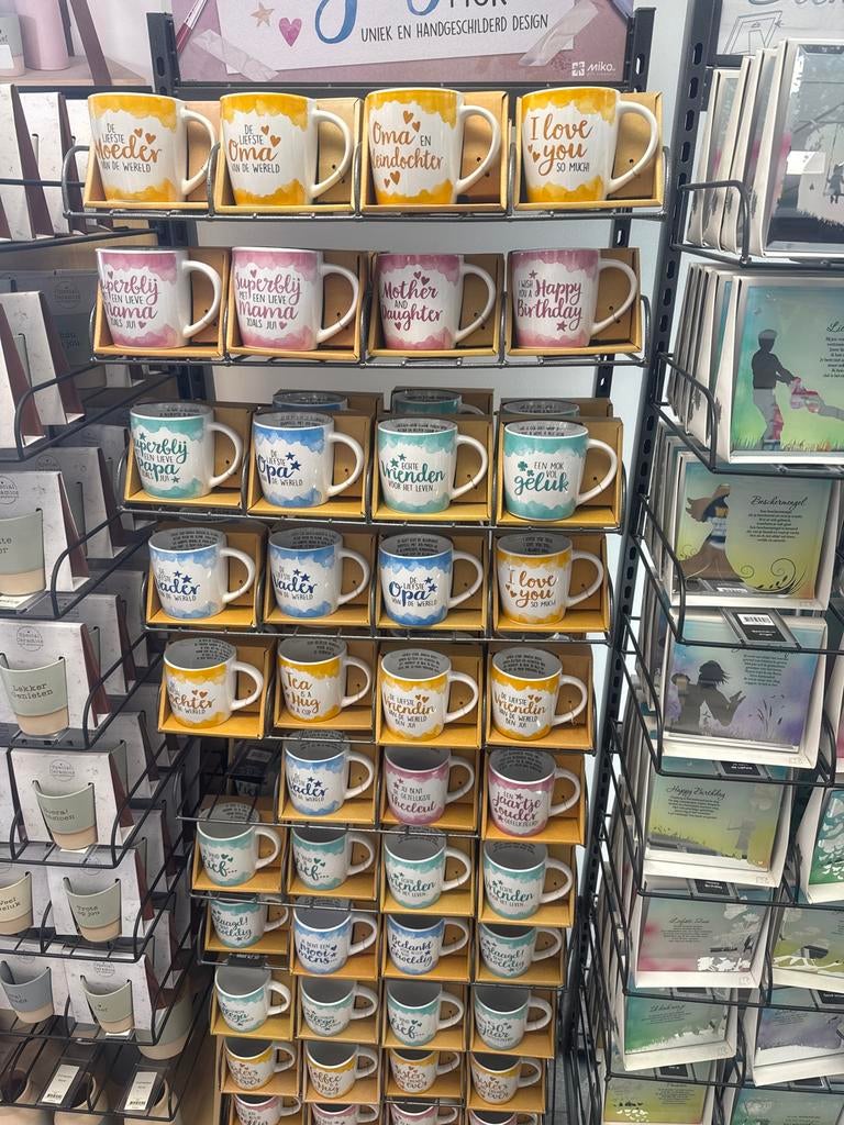 Mokken met diverse teksten - Uniek en handgeschilderd, Overige typen, Nieuw, Ophalen of Verzenden, Steen/keramiek