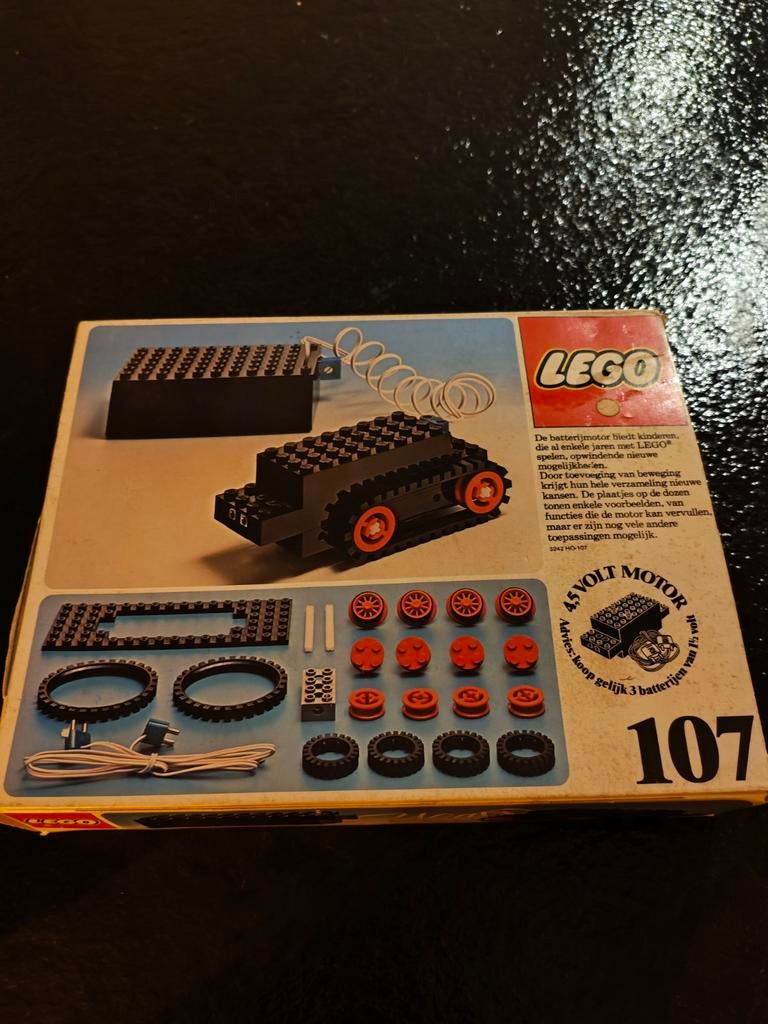 Lego 107 4.5 volt motor - compleet met doos, Ophalen of Verzenden, Zo goed als nieuw, Complete set, Lego