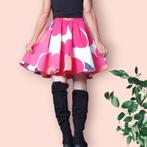 Zwierig kort rokje recycled materiaal handgemaakt roze bloem, -, -, Nieuw, Ophalen of Verzenden