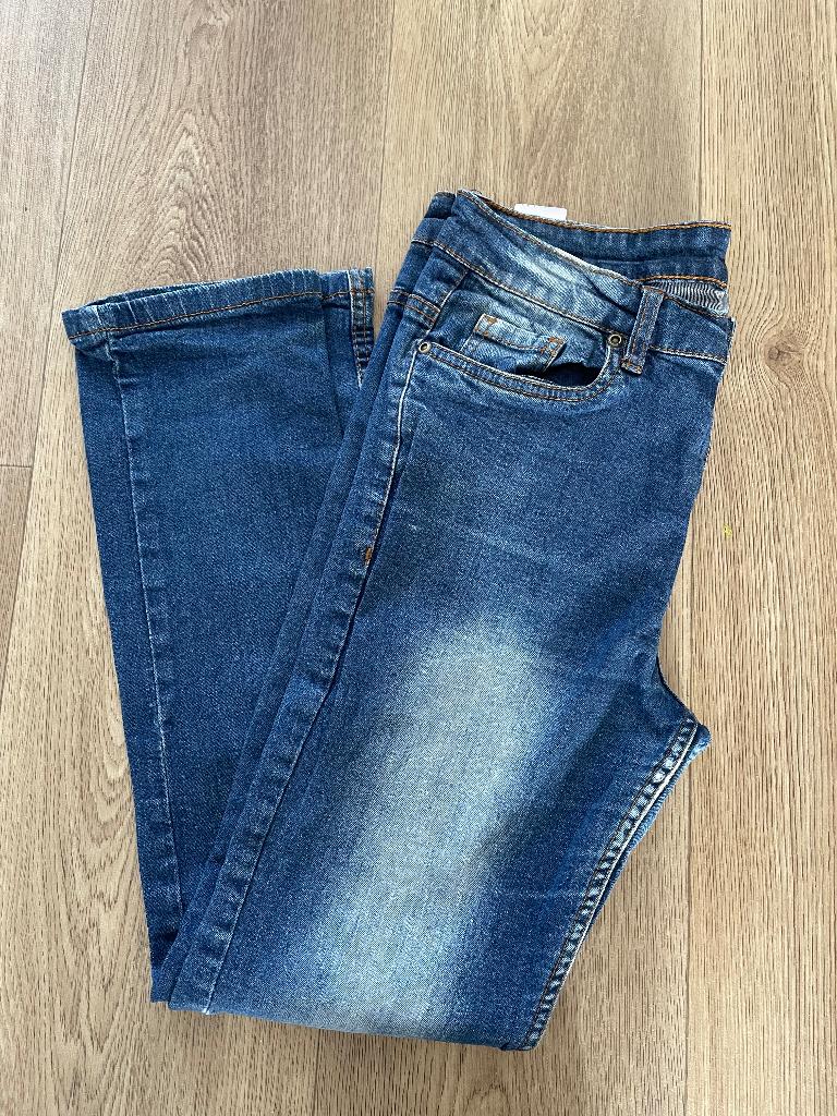 Donker blauwe slim fit jeans 158, Broek, YFK, Ophalen of Verzenden, Zo goed als nieuw