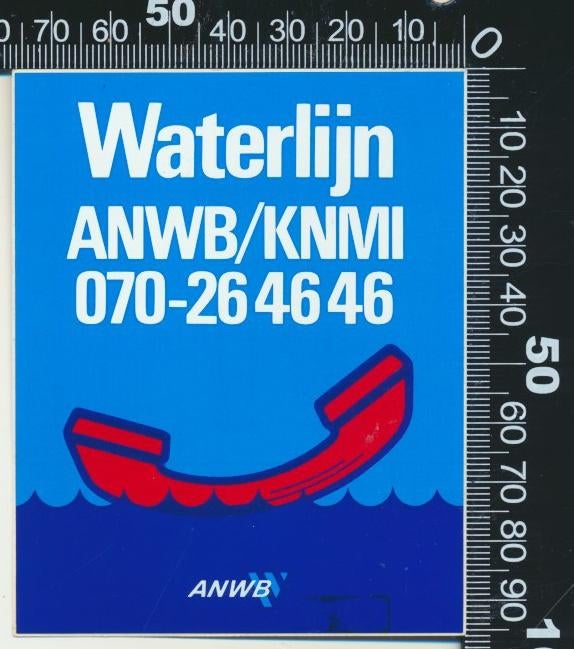 Sticker: ANWB - KNMI Waterlijn, Ophalen of Verzenden, Zo goed als nieuw, Auto of Motor