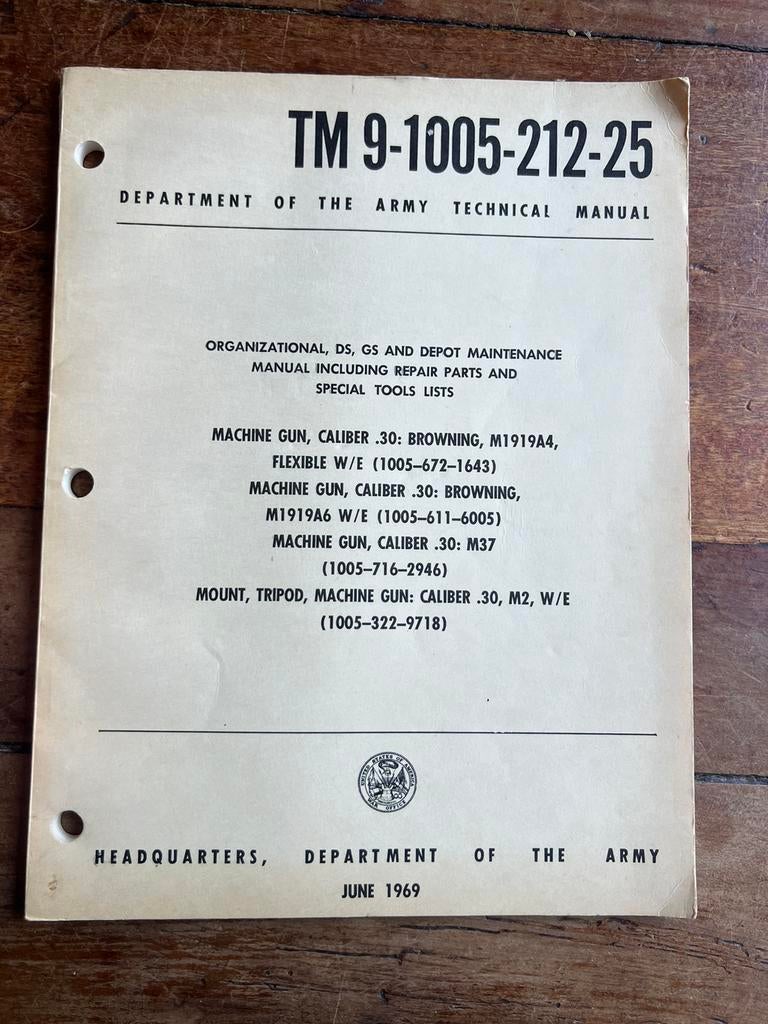 Amerikaans voorschrift onderhoud .30 cal BMG Vietnam 1969, Verzamelen, Militaria | Algemeen, Amerika, Ophalen of Verzenden, Embleem of Badge