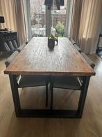 Robuuste Teakhouten Eettafel, Huis en Inrichting, Tafels | Eettafels, Gebruikt, 100 tot 150 cm, Teakhout, 200 cm of meer