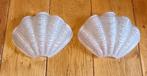 Glazen, Art Deco lampenkappen schelp (2 stuks), Ophalen of Verzenden, Zo goed als nieuw, Crème, Overige vormen