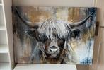 Canvas Schotse hooglander, 120x85, Ophalen, Zo goed als nieuw, Schilderij, 100 tot 125 cm