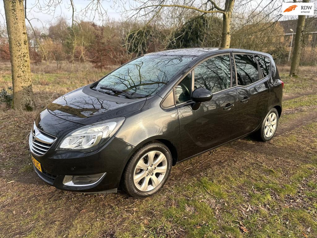 Opel Meriva 1.4 Turbo Cosmo apk t/m 16-04-2027, Auto's, Voorwielaandrijving, Gebruikt, 4 cilinders, Zwart