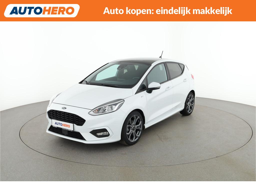 Ford Fiesta 1.0 EcoBoost ST-Line | JP77106 | (bj 2018), Stof, Gebruikt, Met garantie (alle), Wit