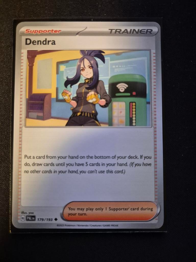 Pokemon Kaart Dendra Trainer Supporter 179/193 PAL, Ophalen of Verzenden, Zo goed als nieuw, Losse kaart
