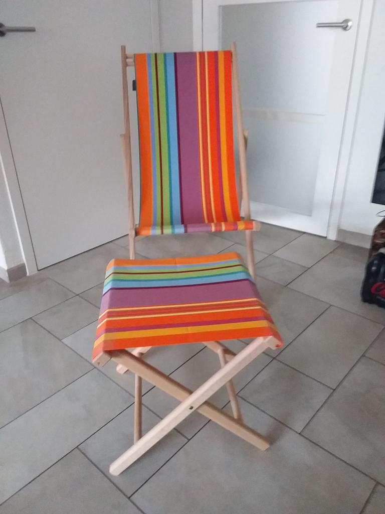 Strandstoel met voetenbank, Tuin en Terras, Tuinstoelen, Ophalen