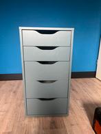 IKEA Alex ladekast - Grijs/Blauw, 5 lades, Huis en Inrichting, Kasten | Ladekasten, Ophalen, Gebruikt, 5 laden of meer, 100 tot 150 cm