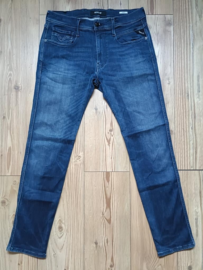 Replay anbass stretch maat 33-32, Ophalen of Verzenden, Zo goed als nieuw, Blauw, W33 - W34 (confectie 48/50)