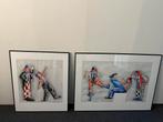 Super Grote 2-Luik Schilderij CLOWNS Liesbeth de Haas-IJben, Antiek en Kunst, Ophalen
