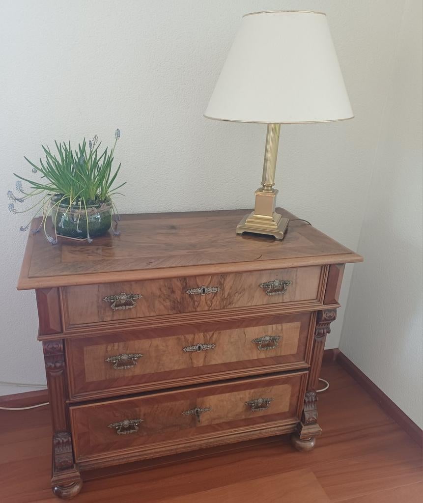 Een Antieke Biedermeier/19e-eeuwse commode, Ophalen, Gebruikt, 50 tot 100 cm, 3 of 4 laden