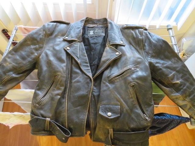 leren jas, Kleding | Heren, Jassen | Winter, Gedragen, Maat 48/50 (M), Bruin, Ophalen