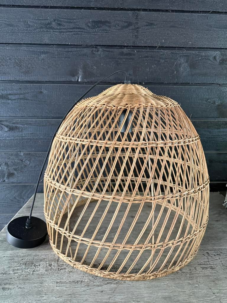 Lampenkap riet zeer goede staat, Ophalen, 25 tot 50 cm, Zwart, Rond