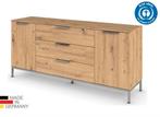 Commode-Dressoir Finesse wit-Grijs-eiken L 160 cm Sale, 50 tot 70 cm, Nieuw, Ophalen of Verzenden, 100 cm of meer