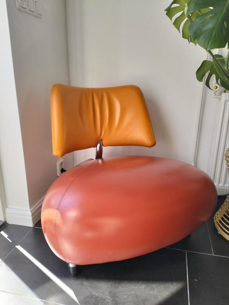 Leolux Pallone rood/oranje, Overige kleuren, Leer, Ophalen of Verzenden, Zo goed als nieuw