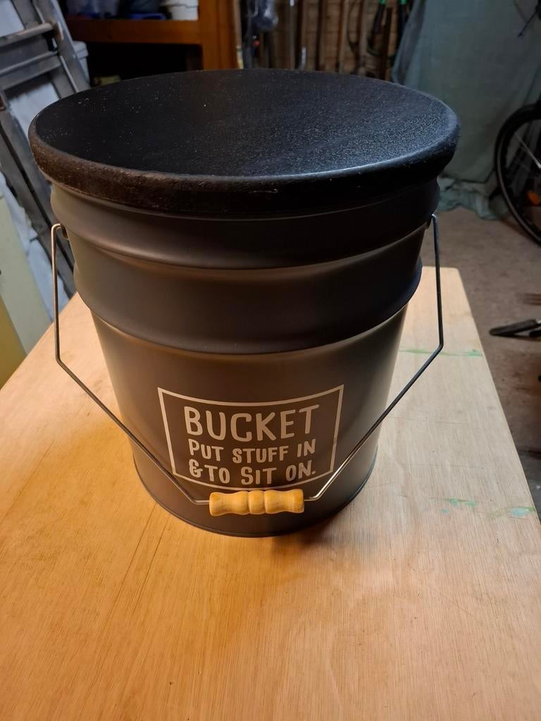 Opbergemmer, zitkamer, Bucket met deksel, opruimen, Huis en Inrichting, Emmers, Ophalen of Verzenden, Zo goed als nieuw, Overige materialen