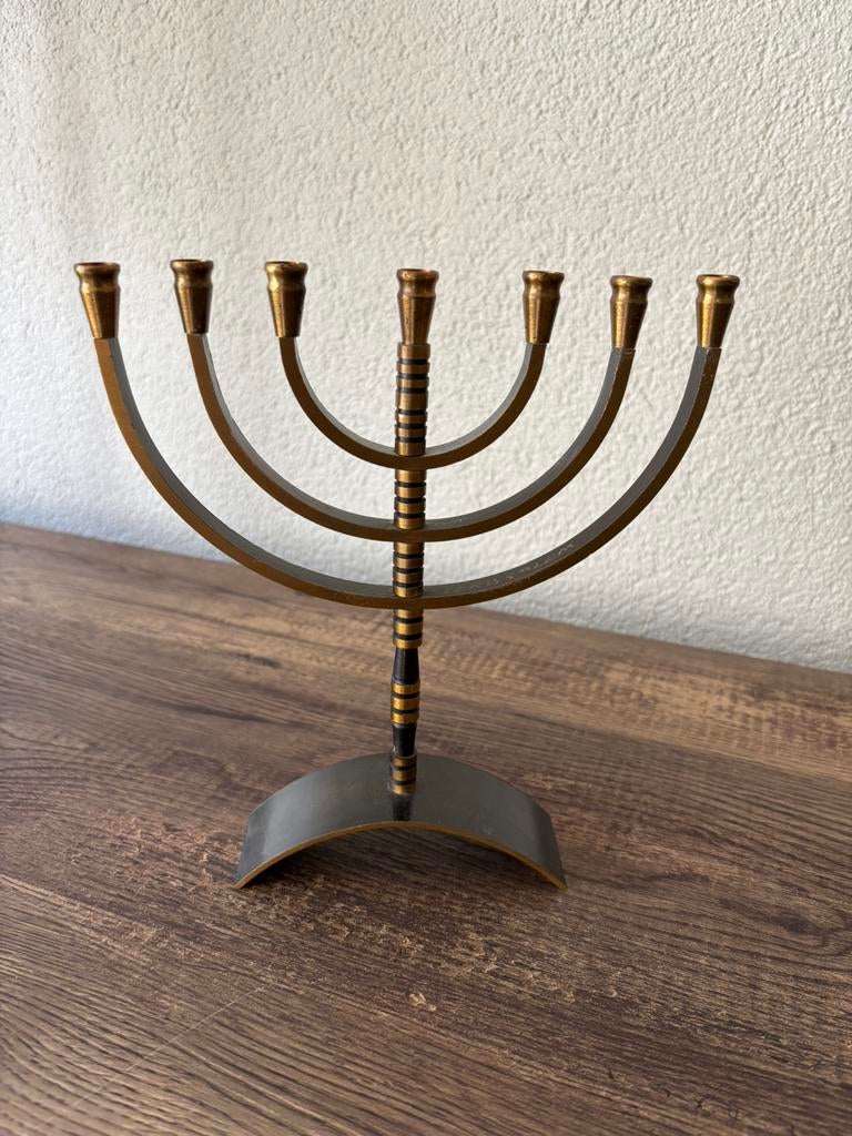 Menora kandelaar, Ophalen of Verzenden, Koper of Brons