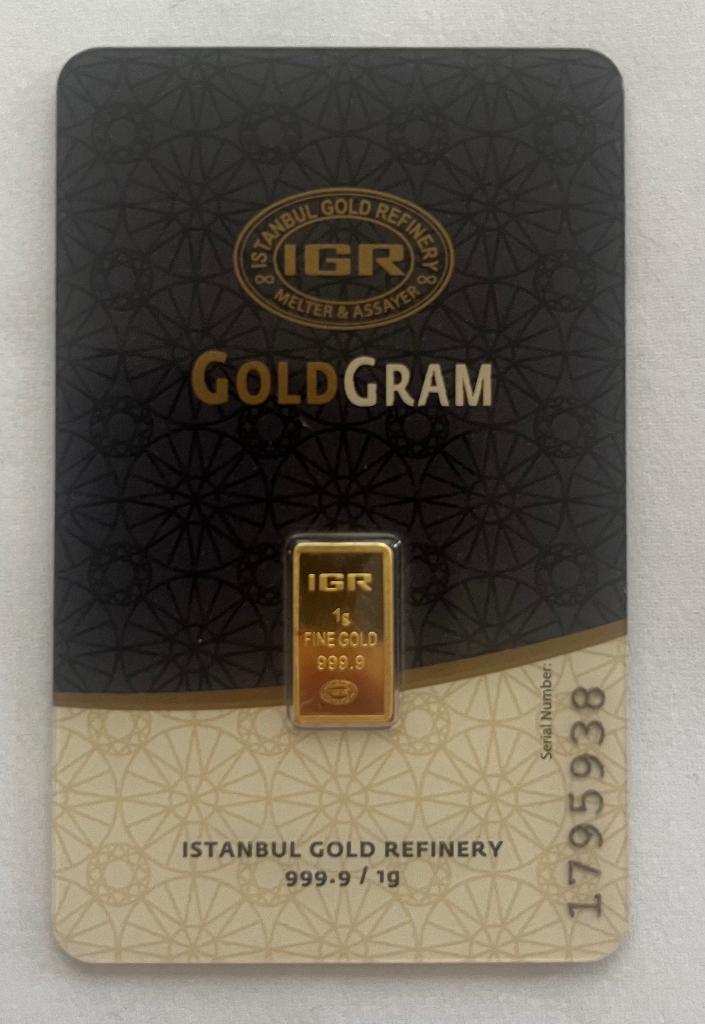 1 gram goudbaar, Postzegels en Munten, Edelmetalen en Baren, Ophalen of Verzenden, Goud