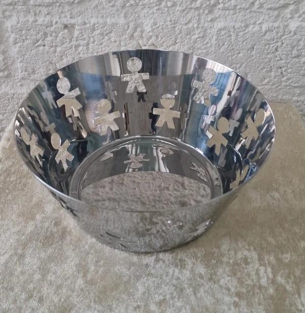 Alessi Girotondo fruitschaal – RVS design Italië, Huis en Inrichting, Ophalen of Verzenden, Rond, Overige materialen