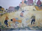 lief aquarel werk van limburgse kunstenaar, boerennostalgie, Verzenden