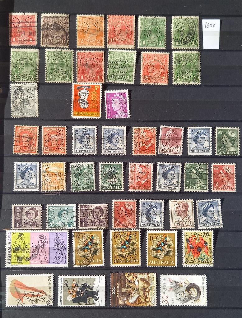 Firmaperforatie perfins Australie, Verzenden, Gestempeld