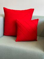 Wollen kussen set, Ophalen of Verzenden, Gebruikt, Rood, Vierkant
