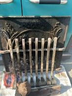 Openhaard vlamplaat met stokrooster en haardblokken, Ophalen, Gebruikt, Inzethaard, Houthaard