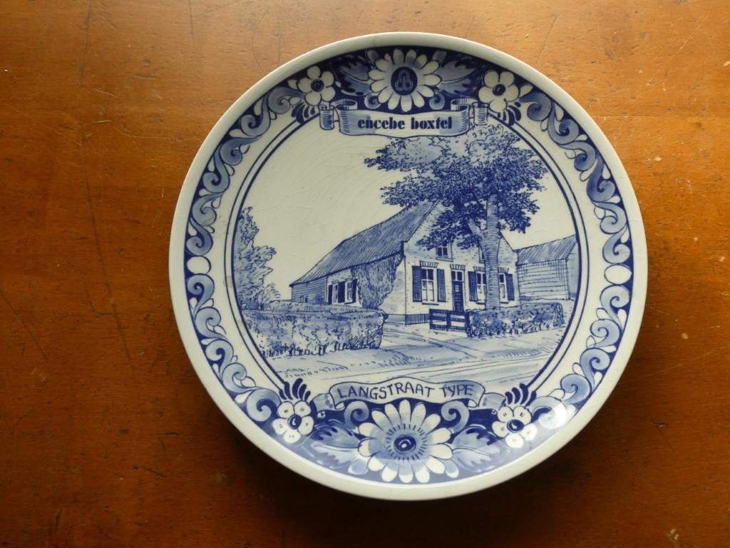 Delfts blauw bordje Encebe, Ophalen of Verzenden