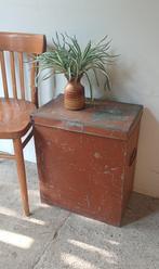Vintage antiek groot koffie thee blik kist, Ophalen of Verzenden