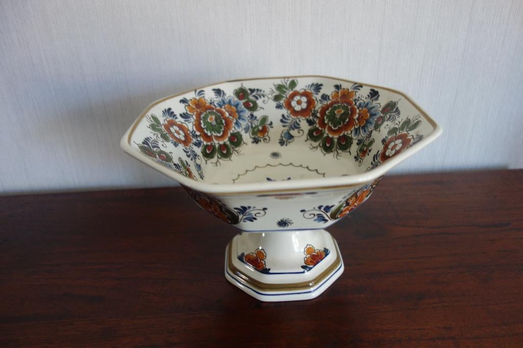 Porseleinen Delfts Polychroom fruitschaal, Ophalen of Verzenden