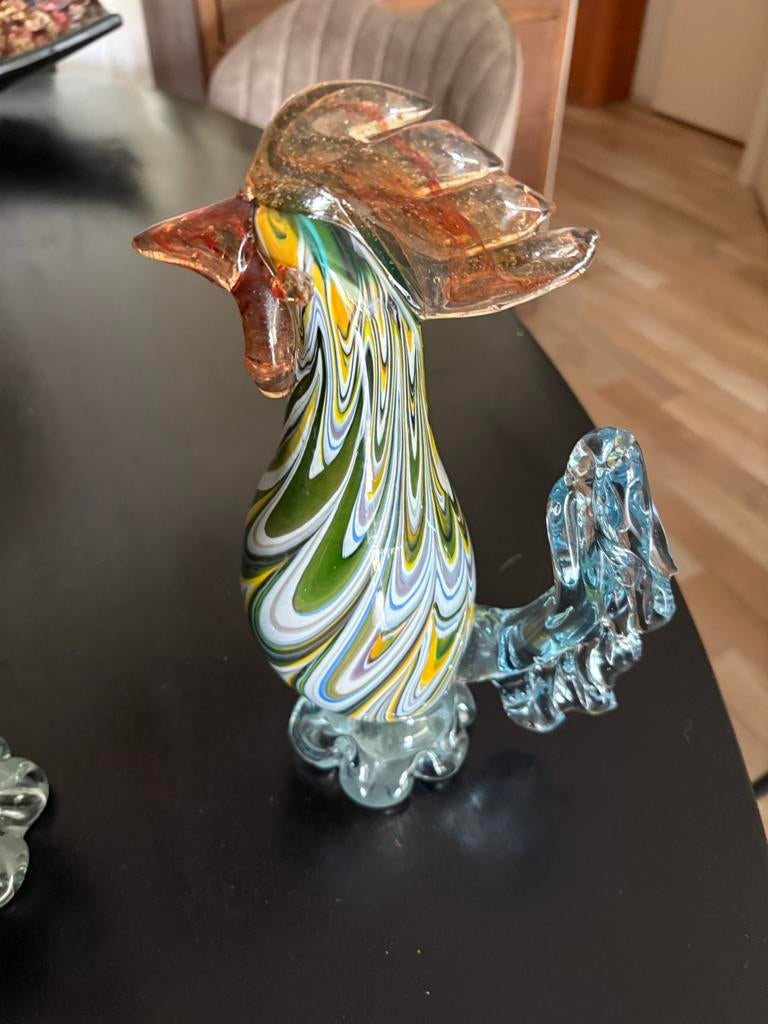 Glazen haan met kleurrijk patroon merano, Antiek en Kunst, Ophalen