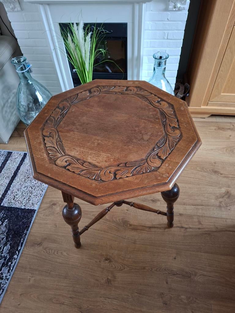 Retro / Vintage Bijzettafel, Ophalen of Verzenden, Rechthoekig, 60 cm of meer