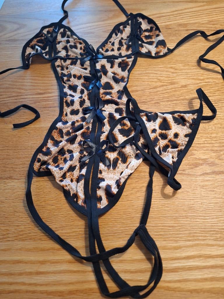 bodysuit & string maat L, Kleding | Dames, Ondergoed en Lingerie, Verzenden, Zwart, Body of Korset