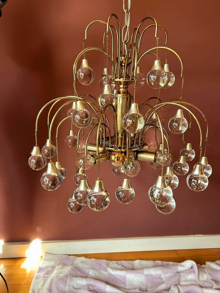 Uniek! 70's Italiaanse kroonluchter, Ophalen of Verzenden