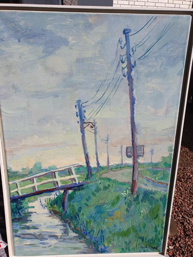 Denk Groningen ploeg geen onzin bieden 40 bij 60, Antiek en Kunst, Kunst | Schilderijen | Klassiek, Ophalen of Verzenden