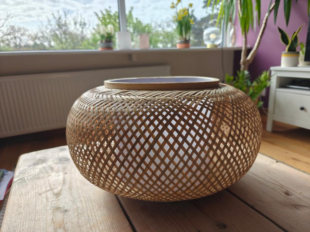 Rotan Hanglamp (Nieuw) – Inclusief fitting en LED-lamp, Ophalen of Verzenden, Nieuw, Overige materialen, Minder dan 50 cm