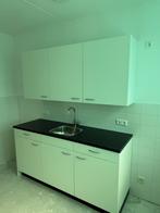 Keukenblok met bovenkasten en spoelbak ZONDER KRAAN, Gebruikt, Wit, Enkelwandige keuken, Ophalen of Verzenden