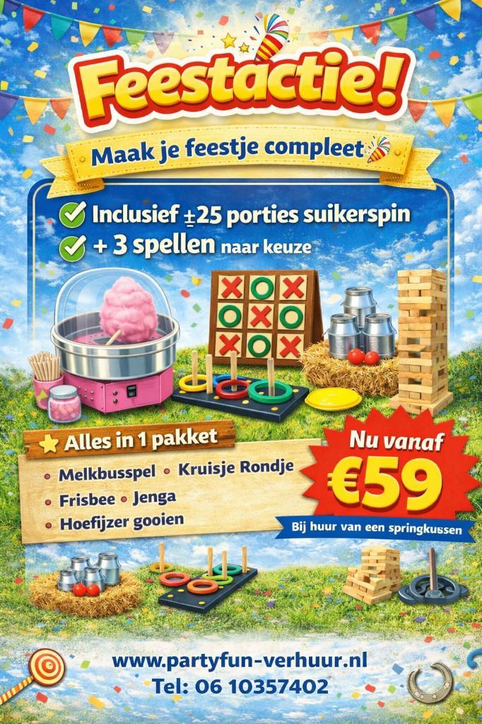 Springkussen Feestactie, Hobby en Vrije tijd, Feestartikelen | Verhuur, Nieuw, Overige, Ophalen