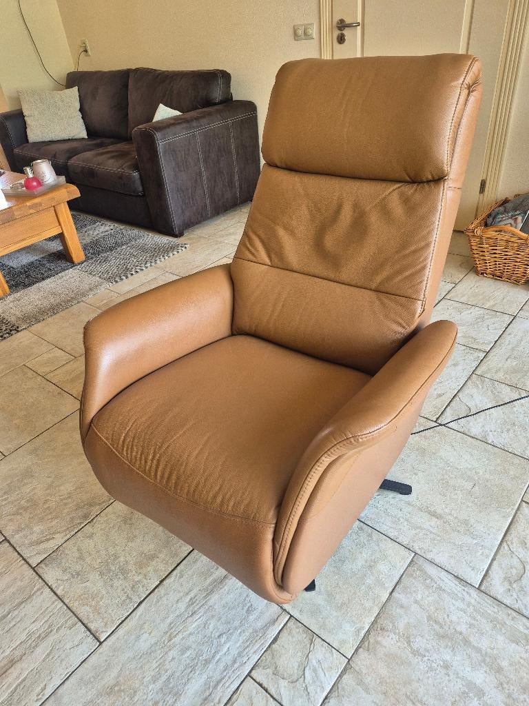 Relax fauteuil sta op stoel Ylf-345, Ophalen, Minder dan 75 cm, Leer, Zo goed als nieuw
