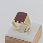 Gouden Zegelring 14k 585 met Carneool 5.6g - Maat 22,5, Gebruikt, 20 of groter, Heer, Ophalen of Verzenden