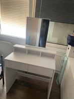 Witte kaptafel met spiegel en lades, Ophalen, Gebruikt, 50 tot 100 cm, Minder dan 100 cm